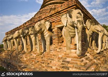 part of the ruin of Wat Sorasak in Sukhothai