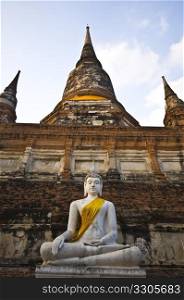 part of the ruin of Wat Yai Chai Mongkol in Ayutthaya