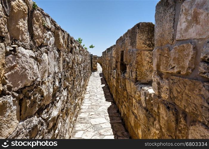 Part of the wall surrounding the Old City in Jerusalem, Israel. An important Jewish religious site