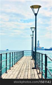 Part of walking pier by the sea in Limassol, Cyprus - Landscape