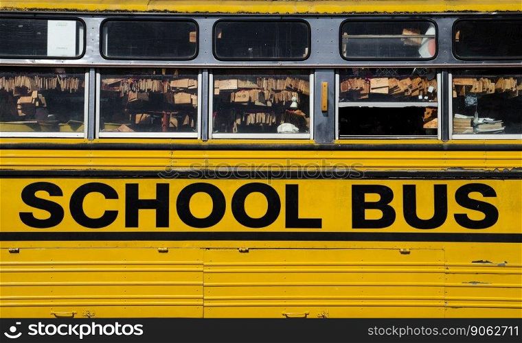 part of yellow school bus background