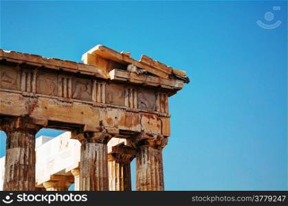 Parthenon close up at Acropolis in Athens, Greece