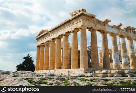 Parthenon facade at Acropolis in Athens, Greece