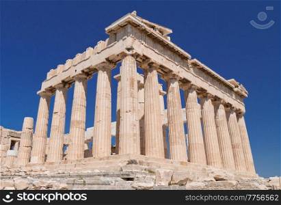 Parthenon temple on Athens Acropolis hill