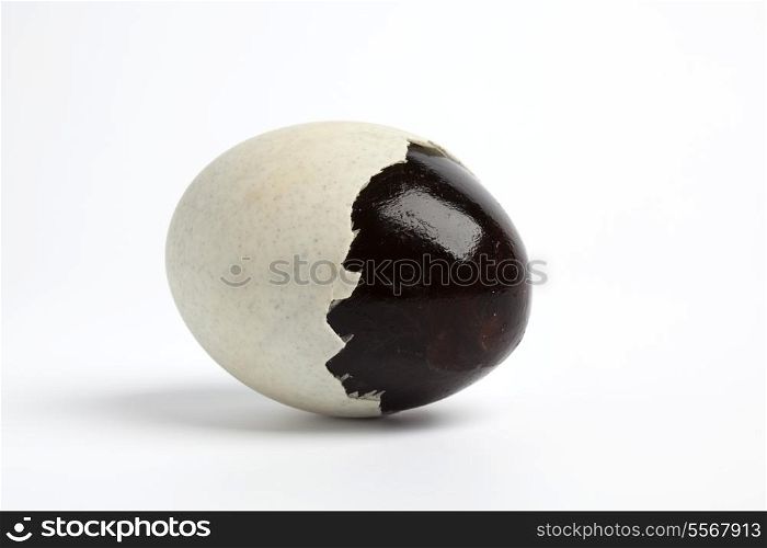 Partial peeled Thousand years duck egg