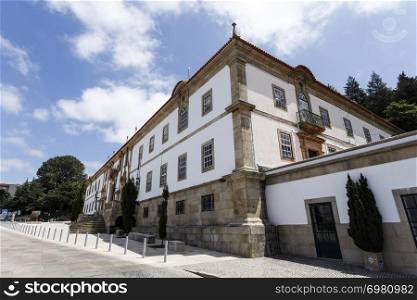 Partial view of the main facade of the 18th century College of the Jesuits, in the city of Gouveia, Beira Alta, Portugal