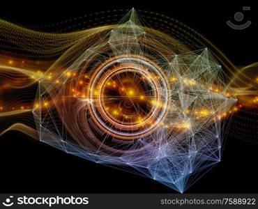 Particle Generator series. Background of fractal lights, patterns and fields on the subject of modern technologies, science, education and theoretical research.