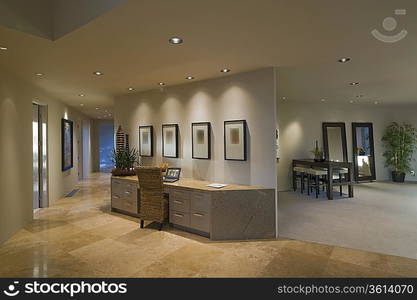 Partition desk in luxury Palm Springs home