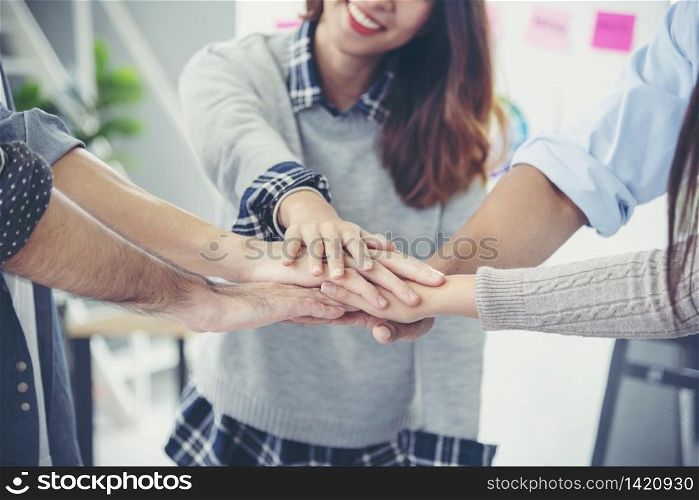 Partner Business Teamwork Trust Partnership.Businessman fist bump dealing business working industry contractor. Success mission team meeting together.Group of People Hands together. Business Concept