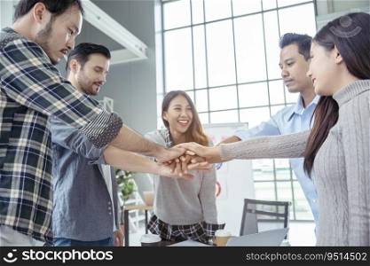 Partner Business Teamwork Trust Partnership.Businessman fist bump dealing business working industry contractor. Success mission team meeting together.Group of People Hands together. Business Concept