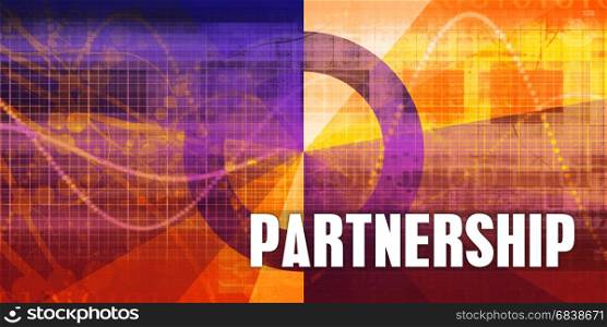 Partnership Focus Concept on a Futuristic Abstract Background. Partnership