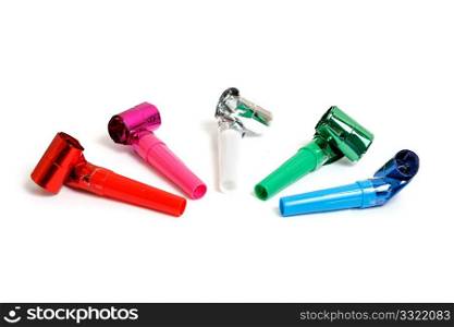 Party blowers isolated on white