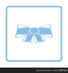 Party bow icon. Blue frame design. Vector illustration.