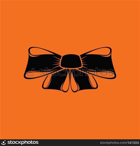 Party bow icon. Orange background with black. Vector illustration.