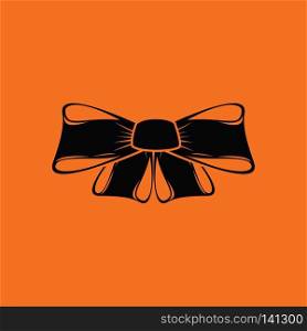 Party bow icon. Orange background with black. Vector illustration.