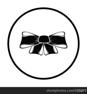 Party bow icon. Thin circle design. Vector illustration.