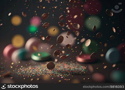 Party Confetti  Background Illustration AI Generative