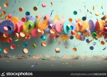 Party Confetti  Background Illustration AI Generative