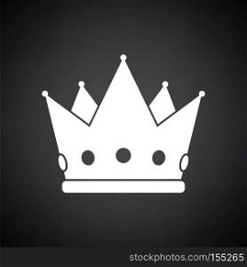 Party crown icon. Black background with white. Vector illustration.