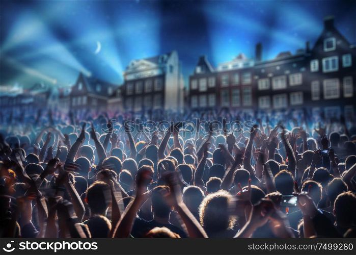 party on the streets of Amsterdam. New Year&rsquo;s Eve 2020