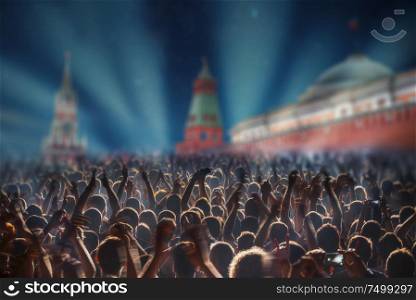 Party on the streets of Moscow. New Year&rsquo;s Eve 2020