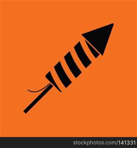 Party petard  icon. Orange background with black. Vector illustration.
