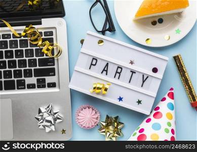 party still life collection flat lay 2