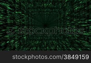 Pass-through. Loopable swift flight through the binary code corridor