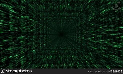 Pass-through. Loopable swift flight through the binary code corridor