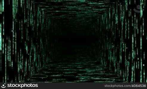 Pass-through. Loopable swift flight through the binary code corridor