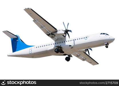 Passanger airplane isolated over white background