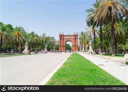 Passeig de Luis Companys and Arc de Triomf, Barcelona. Arc de Triomph, Barcelona