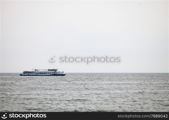 passenger ferry boat in open waters in Baltic Sea Europe
