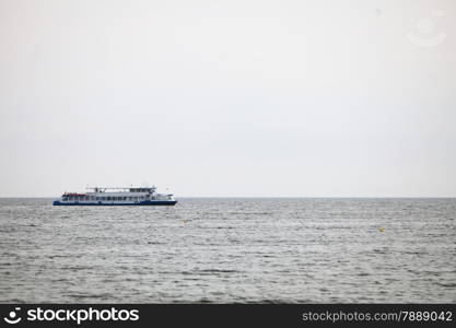 passenger ferry boat in open waters in Baltic Sea Europe