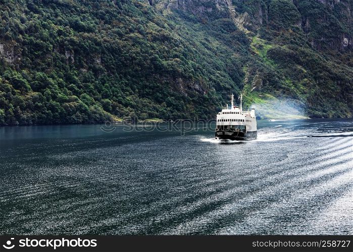 passenger ferry in the fjord, Norway