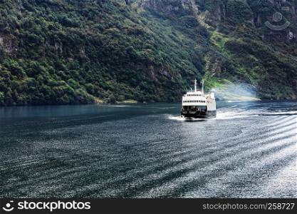 passenger ferry in the fjord, Norway