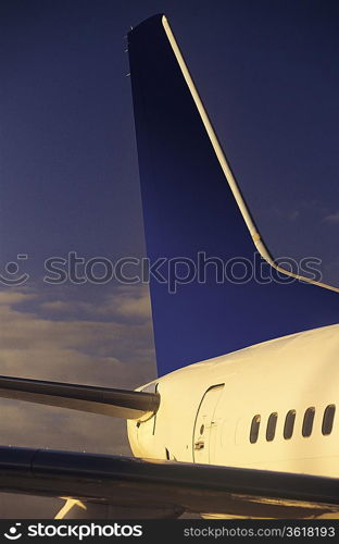 Passenger jet tailplane and rear fuselage