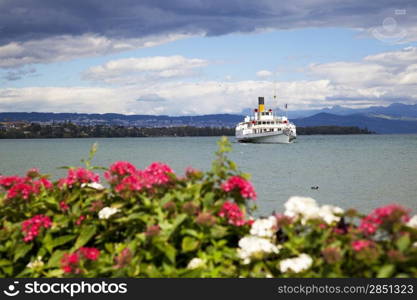 Passenger ship in Lake Geneva, Switzerland