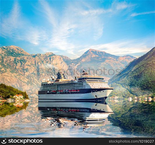 Passenger Ship In The Bay Of Kotor, Montenegro