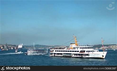 passenger ship sailing on the Bosphorus