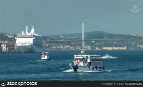 passenger ships sailing on the Bosphorus