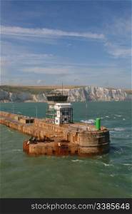Passing the harbour wall at Dover