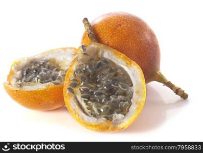 passion fruit in front of white background