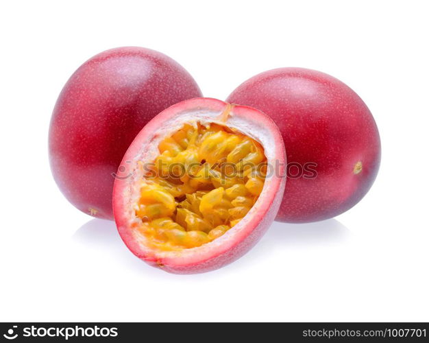 Passion fruit isolated on white background.