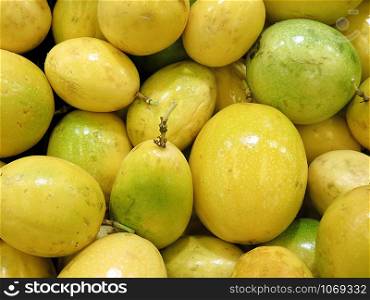 Passion fruit or maracuya background, delicious tropical fruit