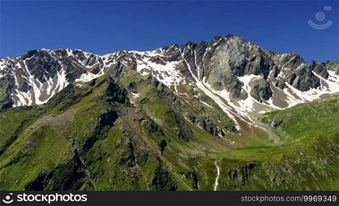 Passo Gavia, Brescia province, Lombardy, Italy  landscape along the mountain pass at summer