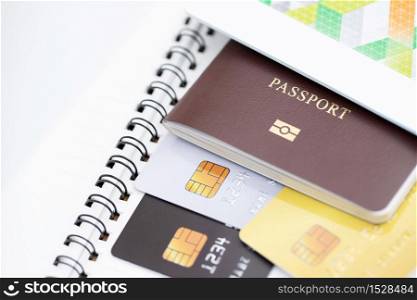 Passport and credit card for foreign tourists