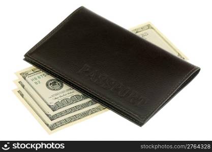Passport and money are isolated on white background