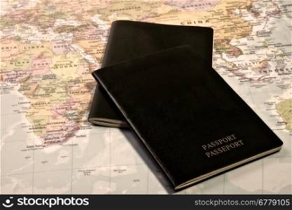 Passport. Blank Passport With the World map in the Background