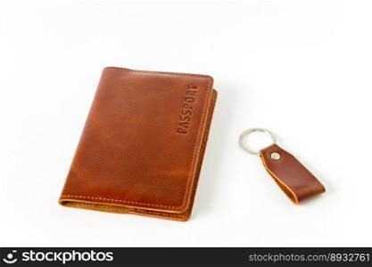 Passport in a stylish brown leather cover. Travel Holder. Travel case. Travel Organizer. Holder for documents.